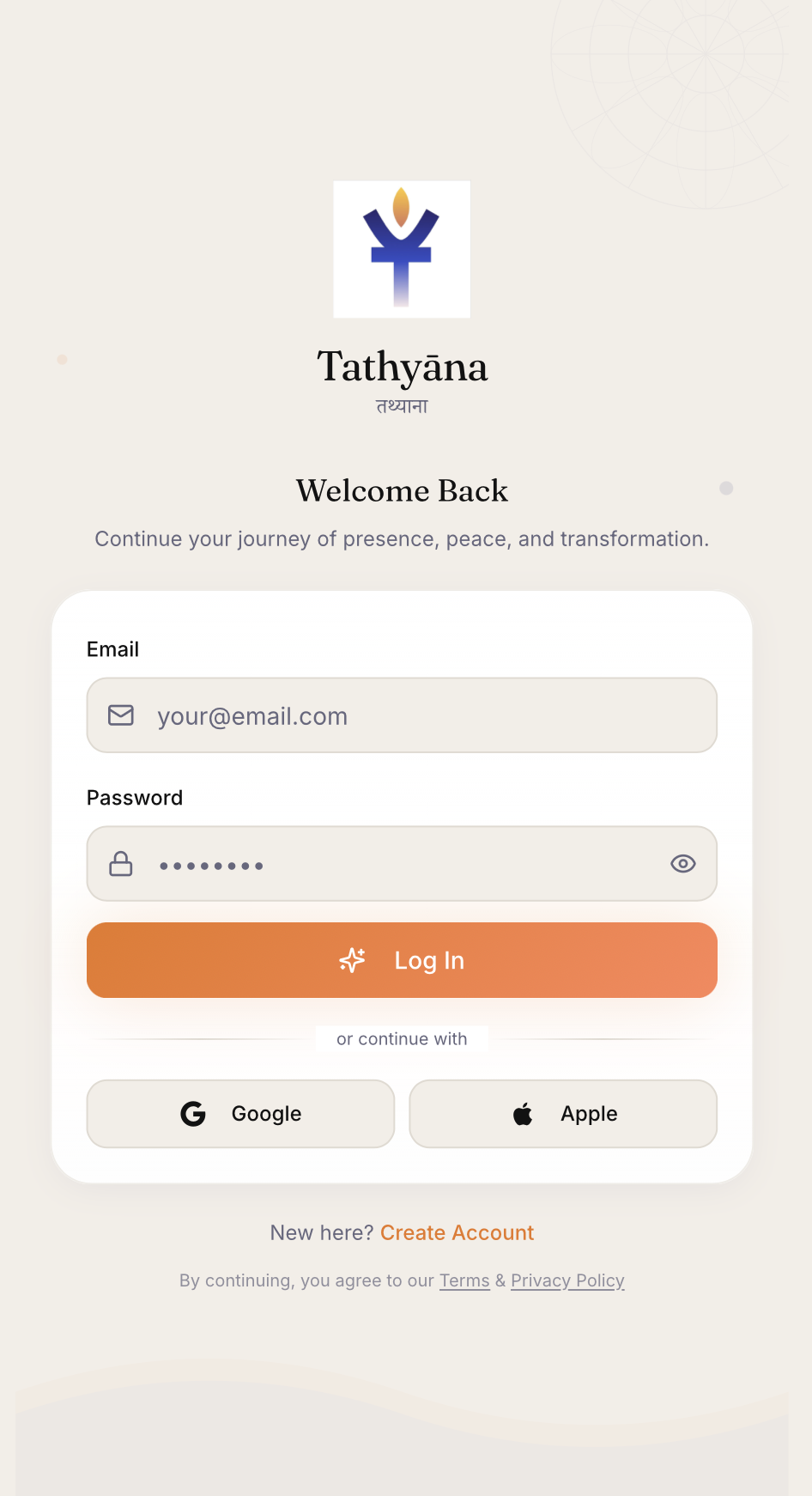 Tathyana app screen